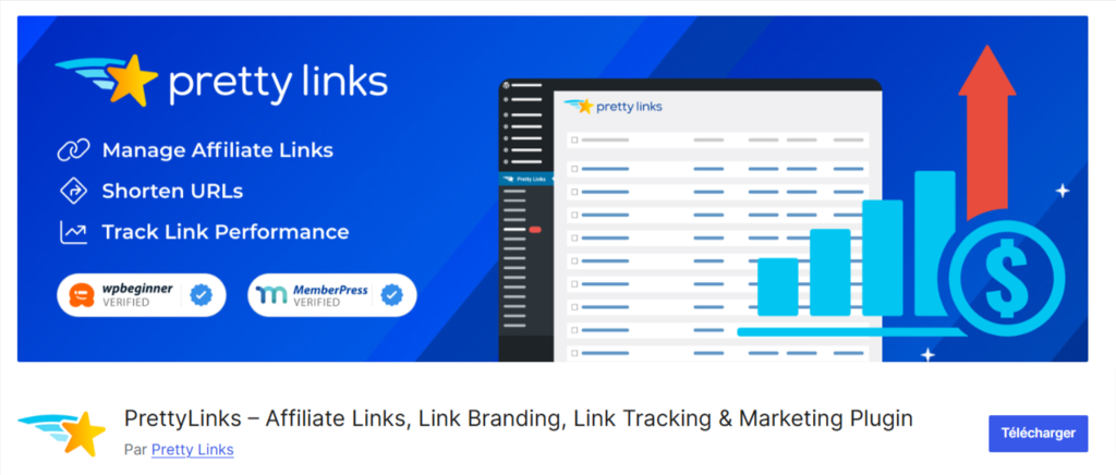 Pretty Links est un exemple de plugin WordPress d'affiliation.