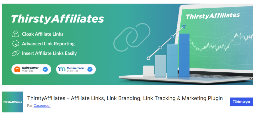 ThirstyAffiliates est un exemple de plugin WordPress d'affiliation. 