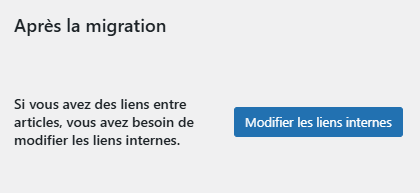 Après la migration de Joomla vers WordPress - si vous avez des liens entre articles, vous devez modifier les liens internes