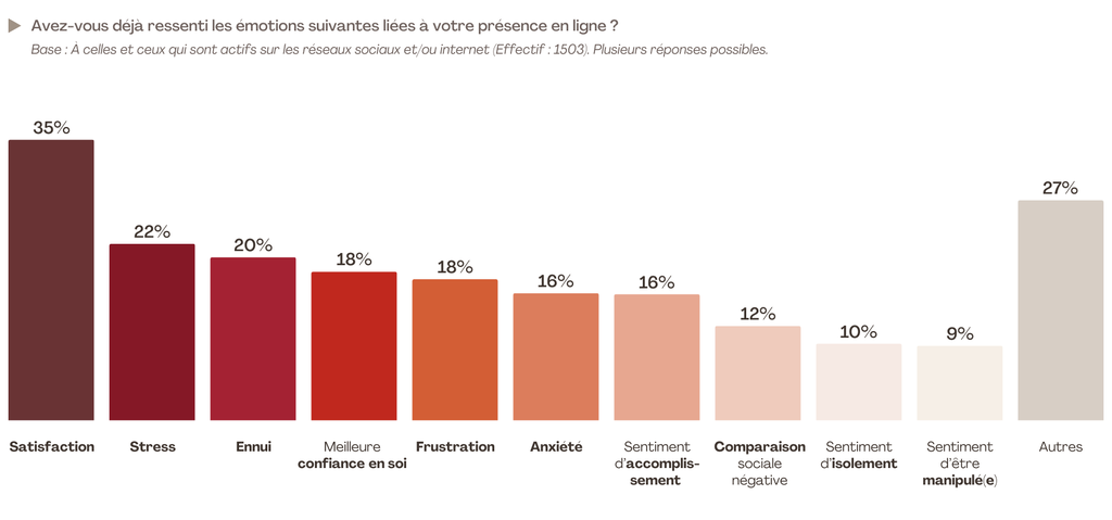 Infographie sur les &eacute;motions ressenties par les Fran&ccedil;ais en ligne