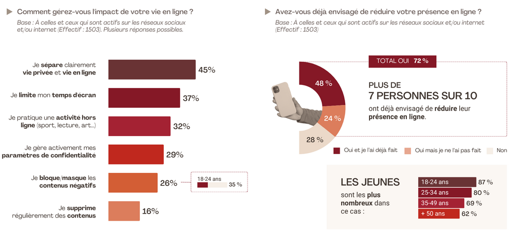Infographie sur les strat&eacute;gies des Fran&ccedil;ais pour r&eacute;guler leur vie en ligne