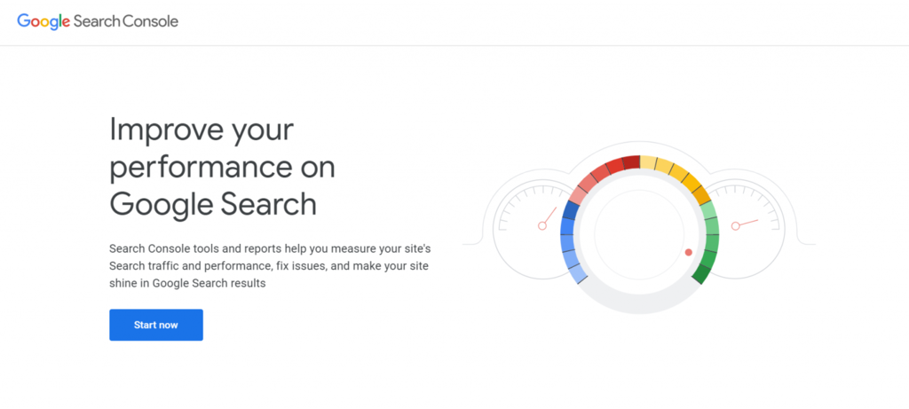 Page d’accueil de Google Search Console