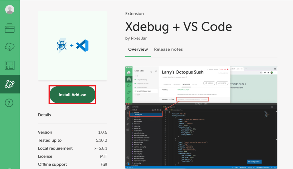 Installation de l'add-on Xdebug + VS Code sur Local