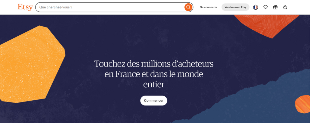 Page d'accueil Etsy Seller