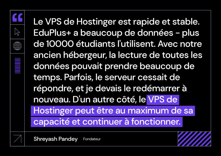 Shreyash Pandey de Ethereal Corporate Network partageant la facilité d'utilisation du panneau de contrôle de Hostinger, le hPanel.