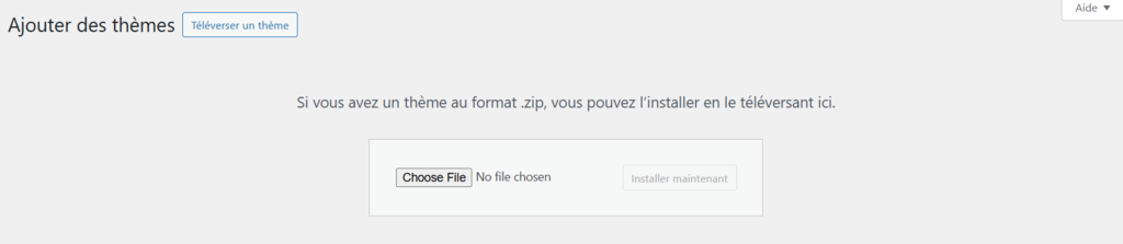 Téléverser le thème sur WP