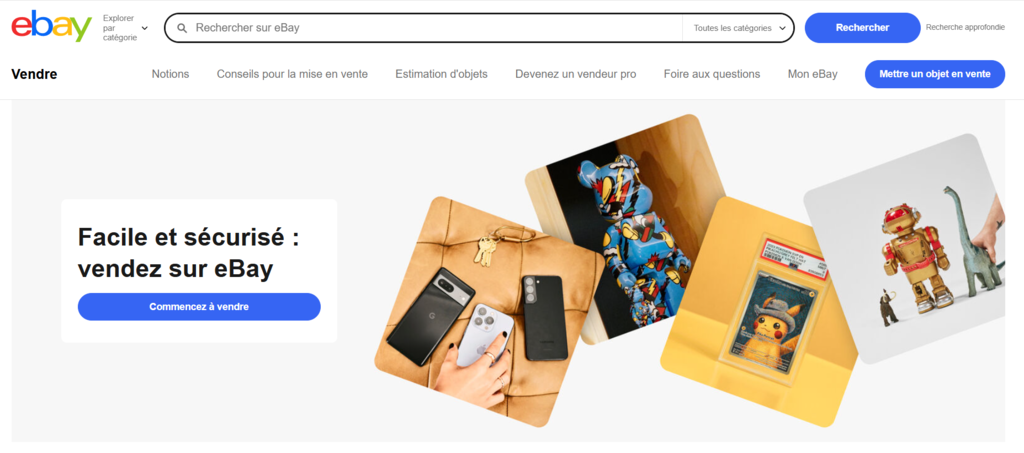 Page d'accueil eBay Seller