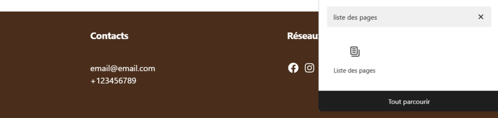L'option d'ajout de bloc dans l'éditeur Gutenberg