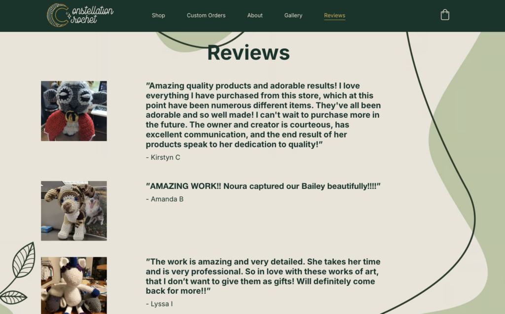 Page des avis sur Constellation Crochet