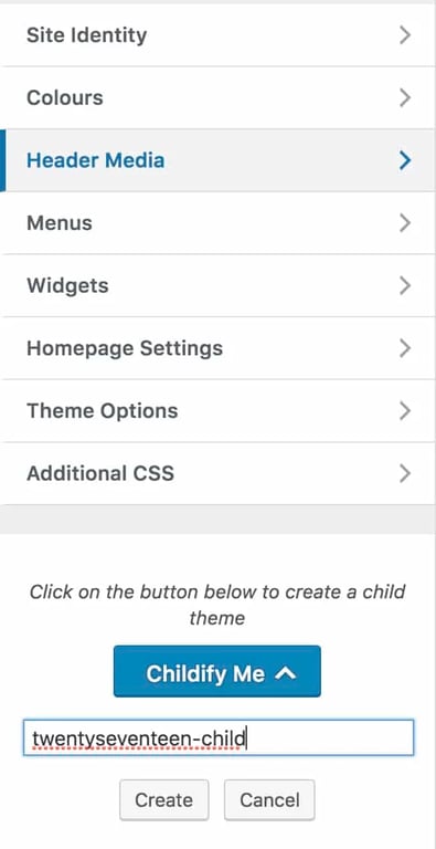 Childifier le thème parent