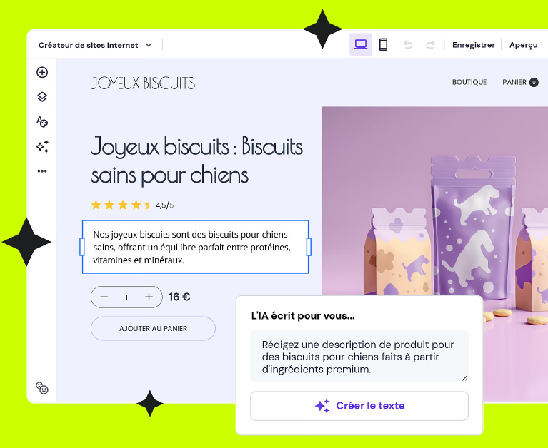 Image de maquette du créateur de site Web Hostinger