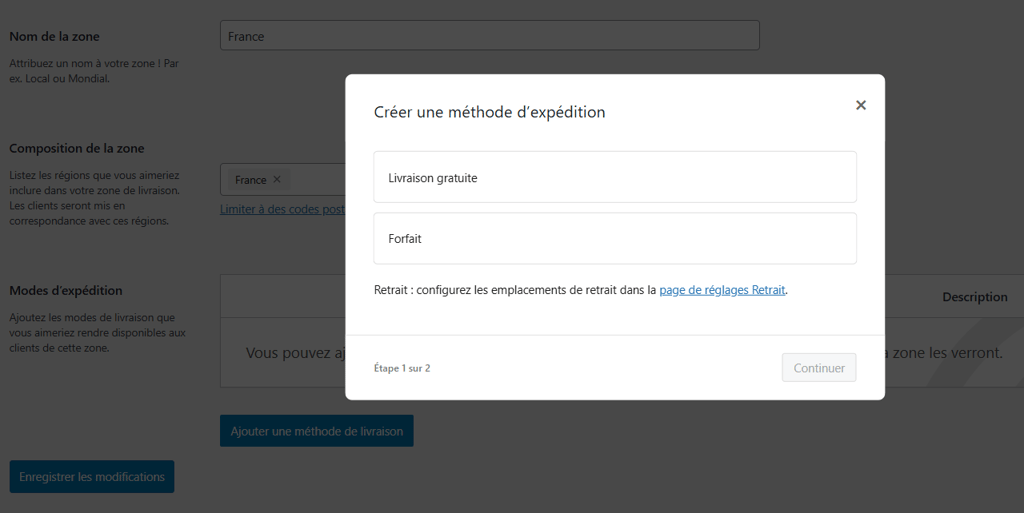 Choisir les m&eacute;thodes d'exp&eacute;dition dans WooCommerce.