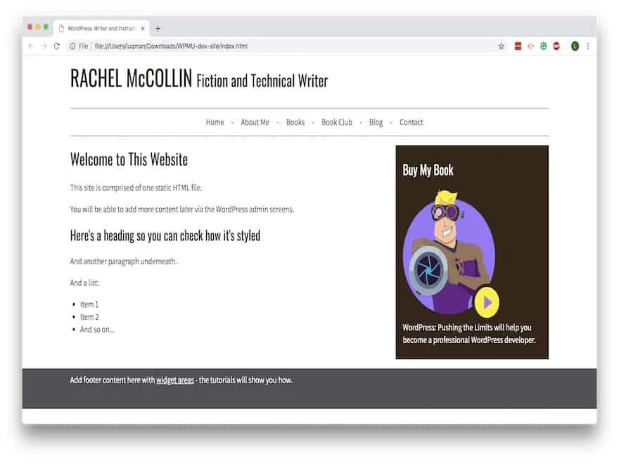 Aperçu de la conversion d'un site html vers WordPress