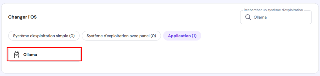 le modèle Ollama dans le VPS de hPanel