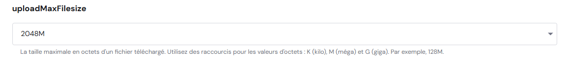 Taille maximale de téléchargement de fichier dans hPanel de Hostinger