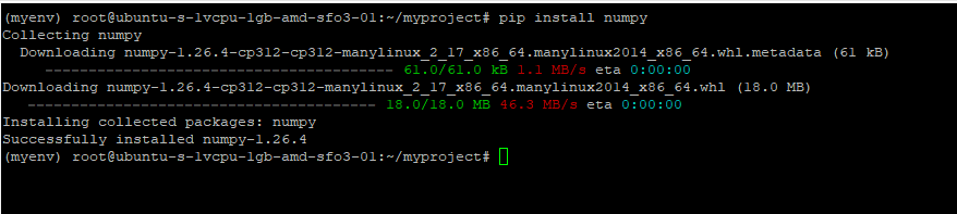 Installation de bibliothèques dans un environnement virtuel