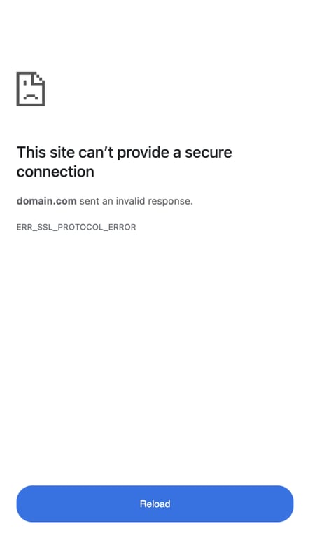 ERR_SSL_PROTOCOL_ERROR dans la version mobile de Google Chrome