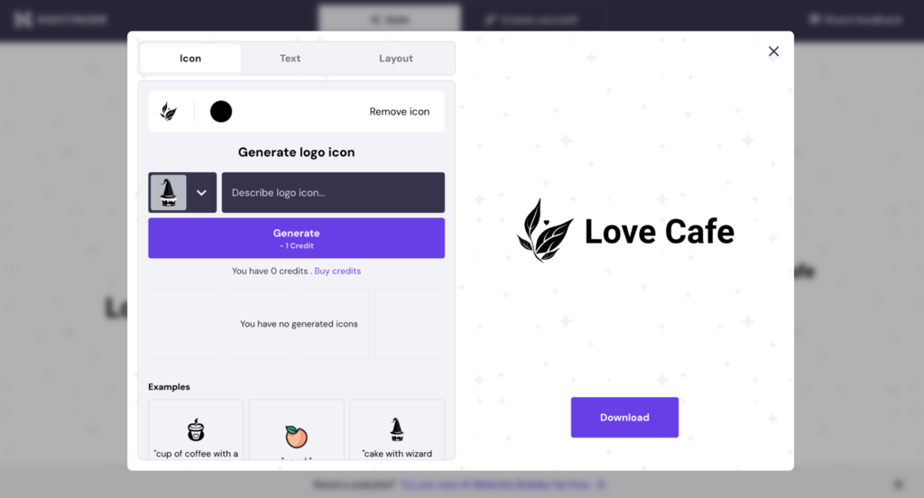 les options d'édition de logo