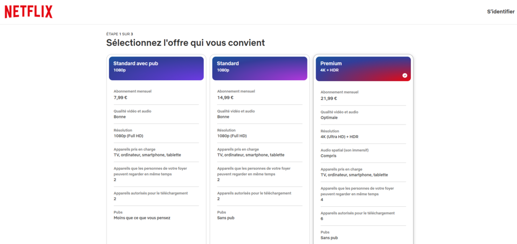 Les abonnements Netflix comme exemple de monétisation d'une application web via un abonnement mensuel