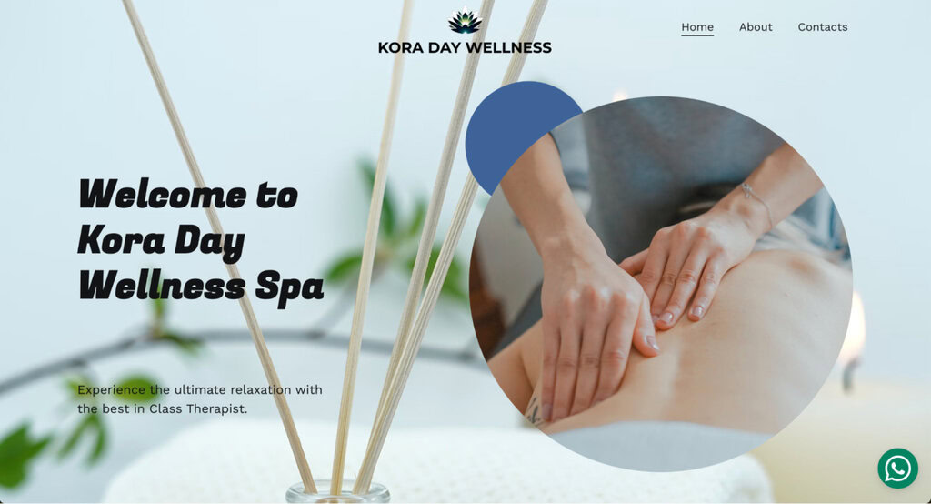 Page d'accueil du spa Kora Day Wellness