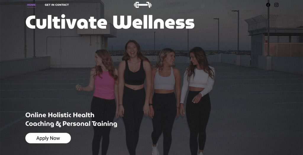 Page d'accueil de Cultivate Wellness