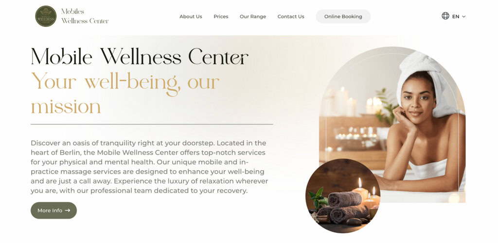 Page d'accueil de Mobiles Wellness Center