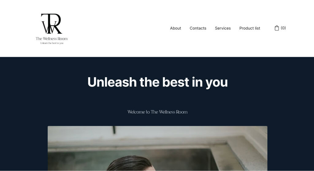 Page d'accueil du site The Wellness Room