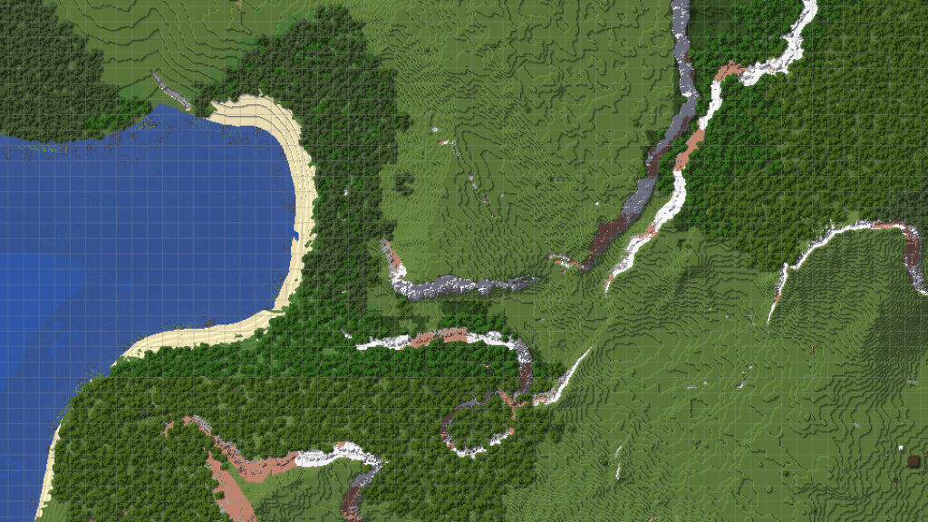 Image affichant une carte Minecraft générée avec JourneyMap
