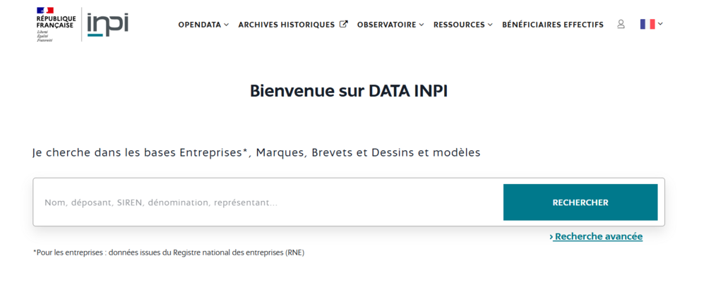 L'outil en ligne de recherche de noms d'entreprise de l'INPI