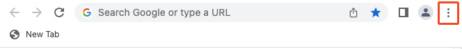 Menu à trois points dans Google Chrome