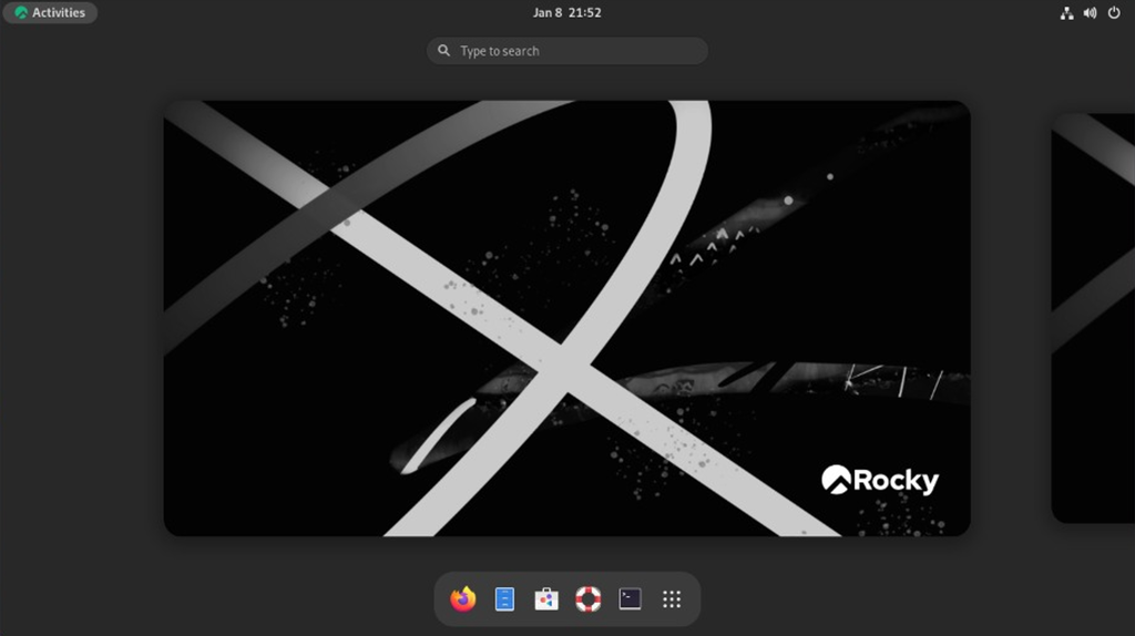 Interface utilisateur graphique de Rocky Linux