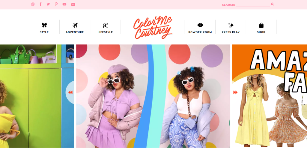 Page d'accueil du site Web Color Me Courtney