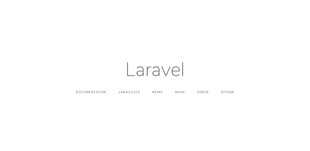 Page d'accueil Laravel sur un navigateur