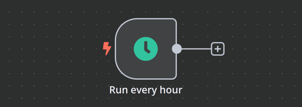 Canvas de workflow n8n affichant le n&oelig;ud de d&eacute;clenchement &laquo; On a Schedule &raquo;