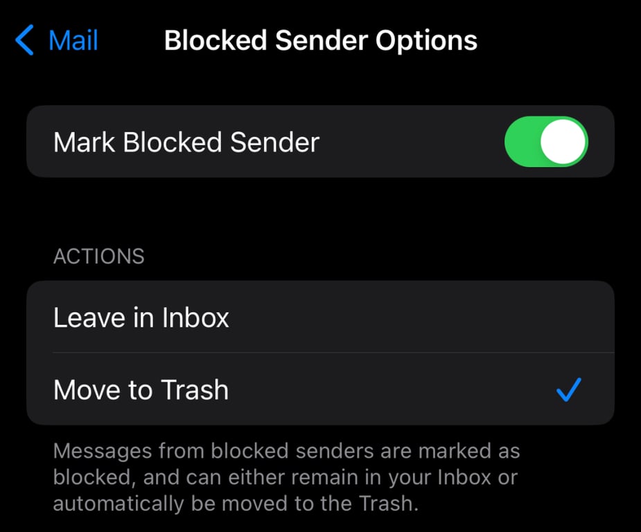 Options d'exp&eacute;diteur bloqu&eacute; dans iOS