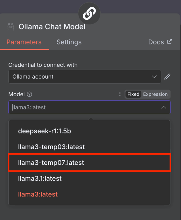 un mod&egrave;le Ollama personnalis&eacute; sur n8n
