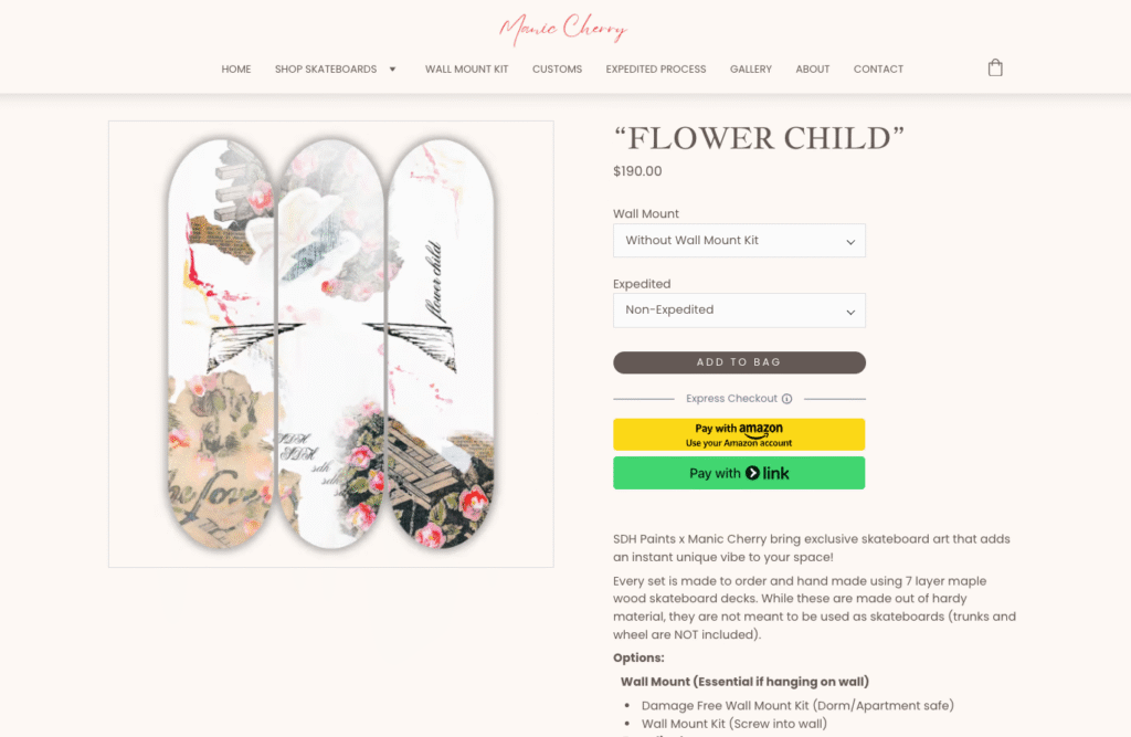 Page produit Manic Cherry