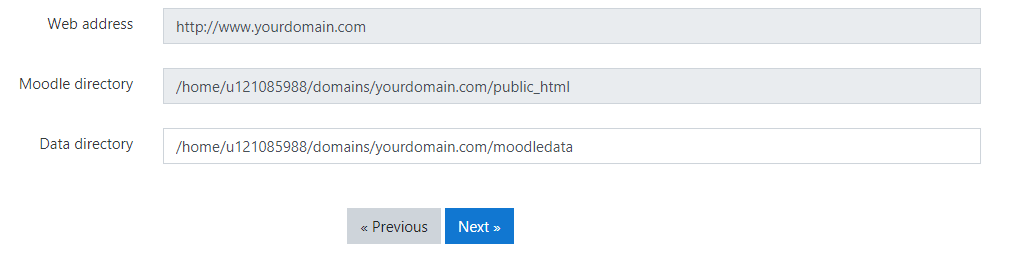 D&eacute;tails de l'installation de Moodle