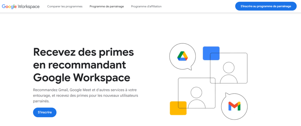 Programme de parrainage de Google Workspace
