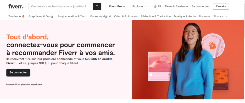 Programme de parrainage Fiverr