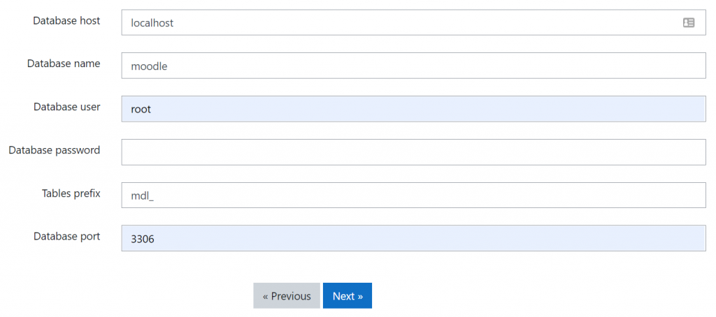 Remplir les d&eacute;tails de la base de donn&eacute;es