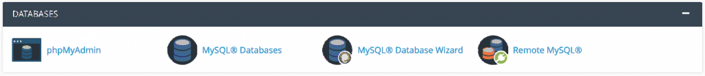 La section Bases de données du cPanel