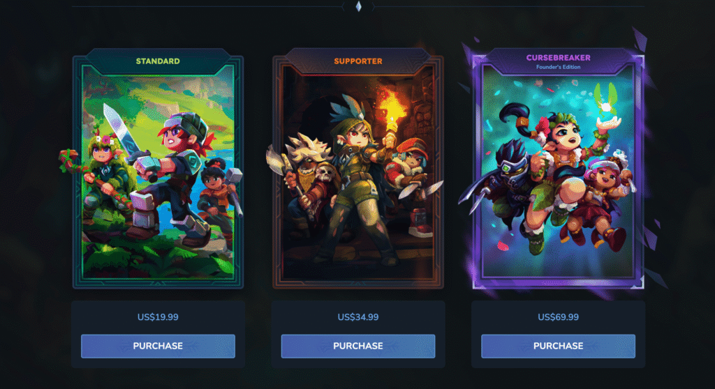 Les prix des trois éditions du jeu Hytale