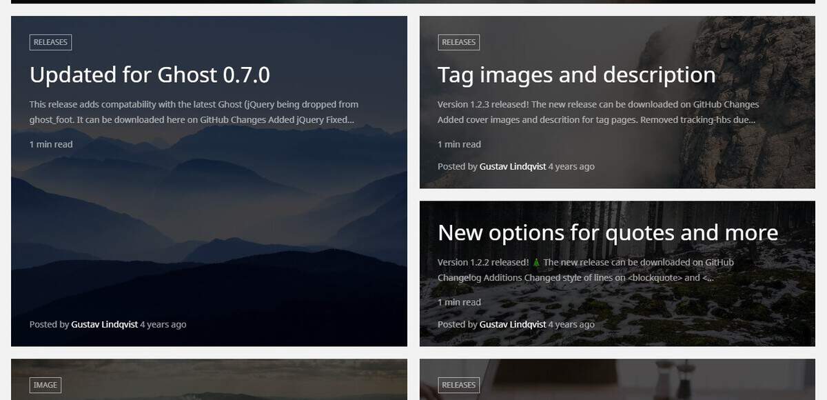 Exemple de thème Ghost Saga