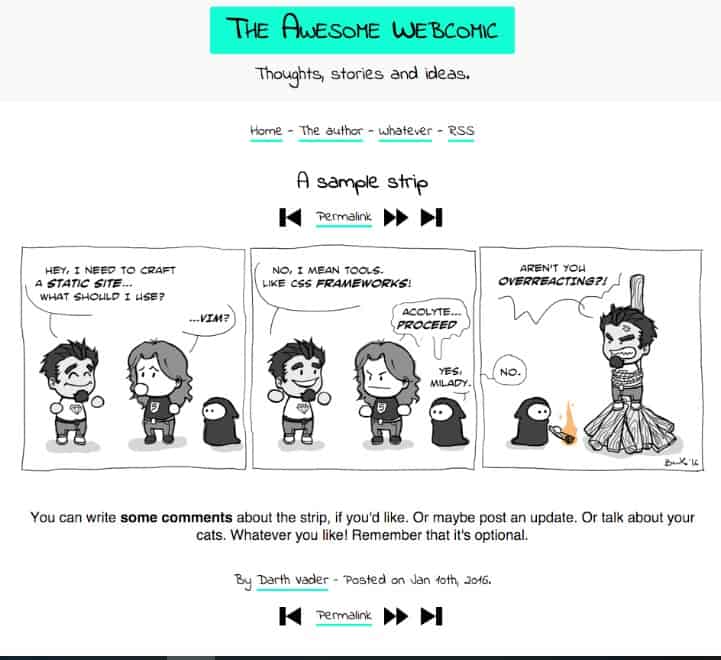 Exemple de thème Ghost Komik