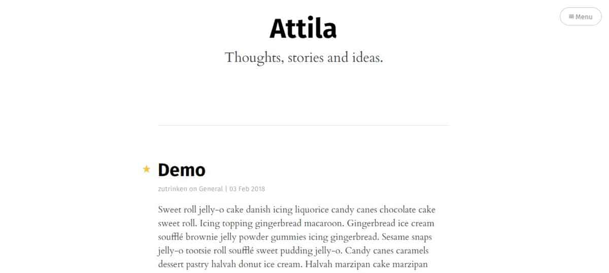 Exemple de thème Ghost Attila