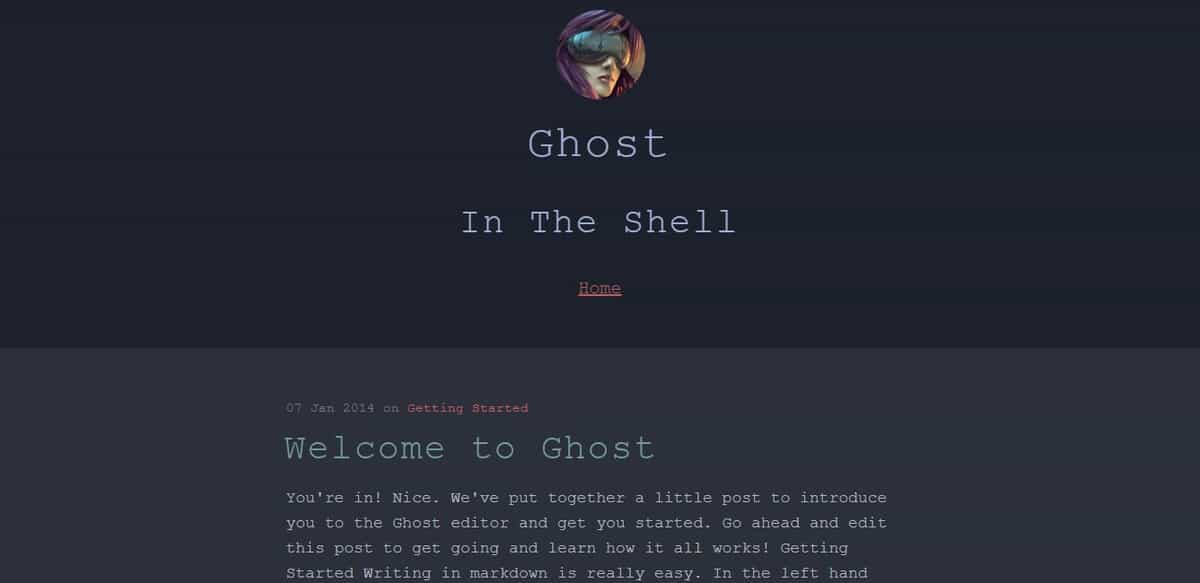 Exemple de thème Ghost The Shell