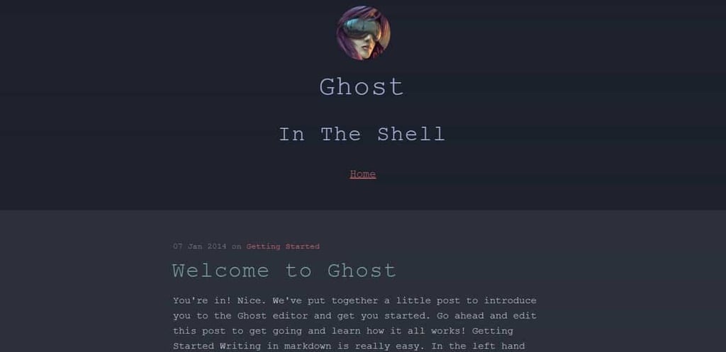 Exemple de thème Ghost The Shell