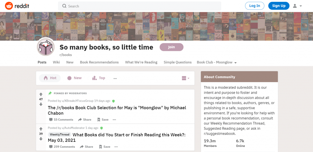 Thread Reddit de So many books, so little time