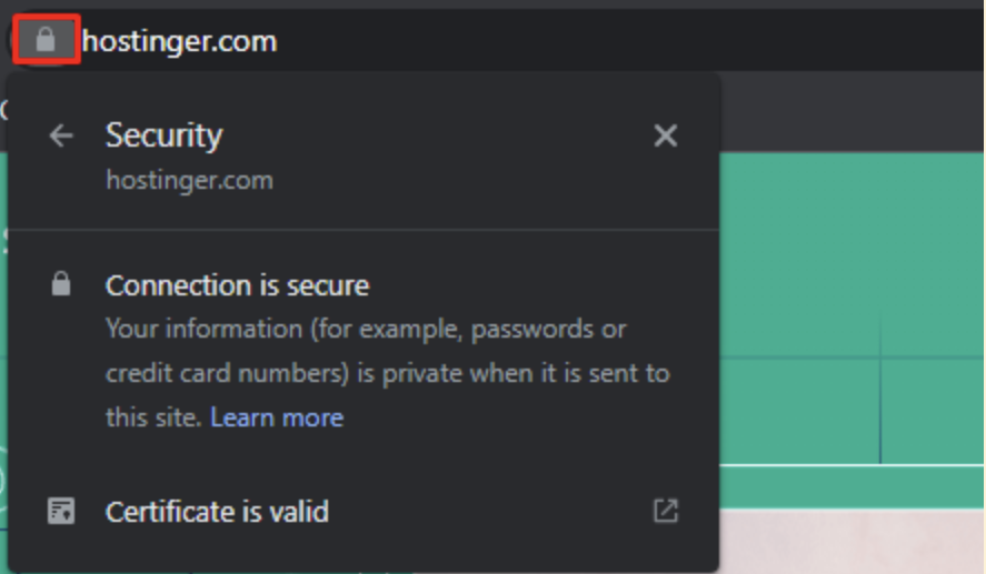 L'ic&ocirc;ne du cadenas dans Google Chrome indiquant que le certificat SSL est valide